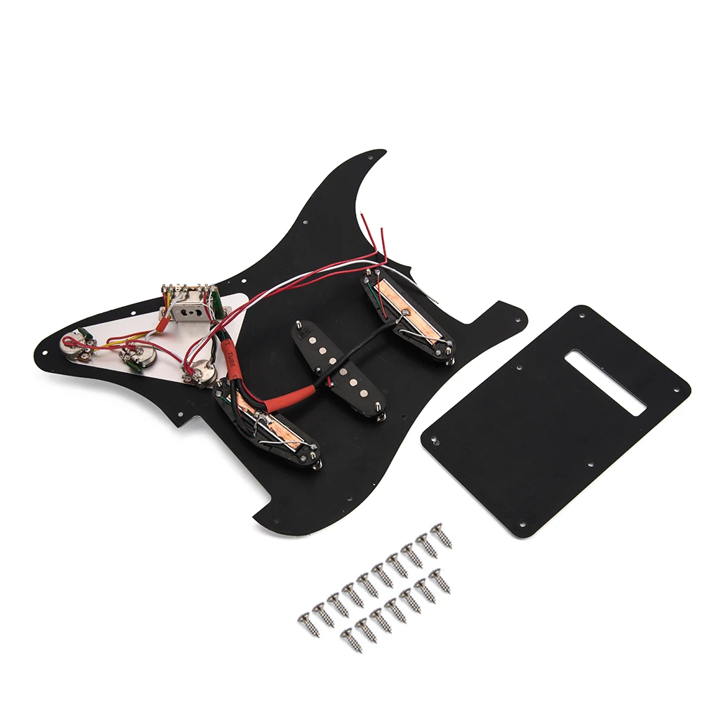 3 Ply Electric Guitar Prewired Loaded Pickup Pickguard Scratch Plate with Back Cover Mounting Screws