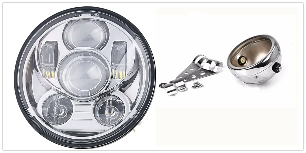 DOT E9 5,7" светодиодные фары монтажное ведро фары в сборе Набор для Yamaha V-Star 1100 1300 Classic Silverado