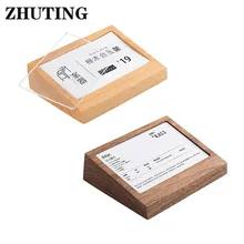 7.5x10cm Name Card Display Acrylic Panel Wooden Table Menu Sign Holder Stand Price Paper Tags Label Rack a4 table menu sign display card tag label holder frame price menu display stand billboard rack table picture frame display rack