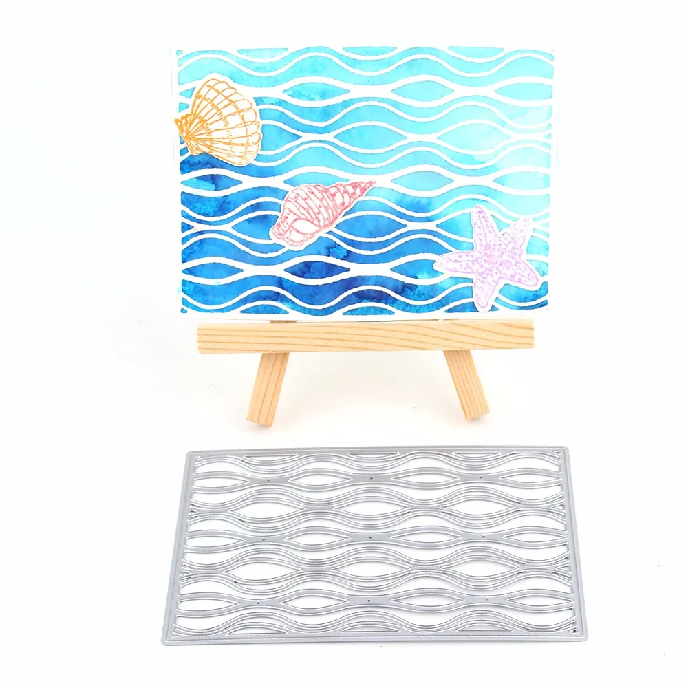 

Waves Frame Metal Cutting Dies 2019 Stencils for Scrapbooking New Embossing Rectangle Craft stamps Dies Troqueles Card Making