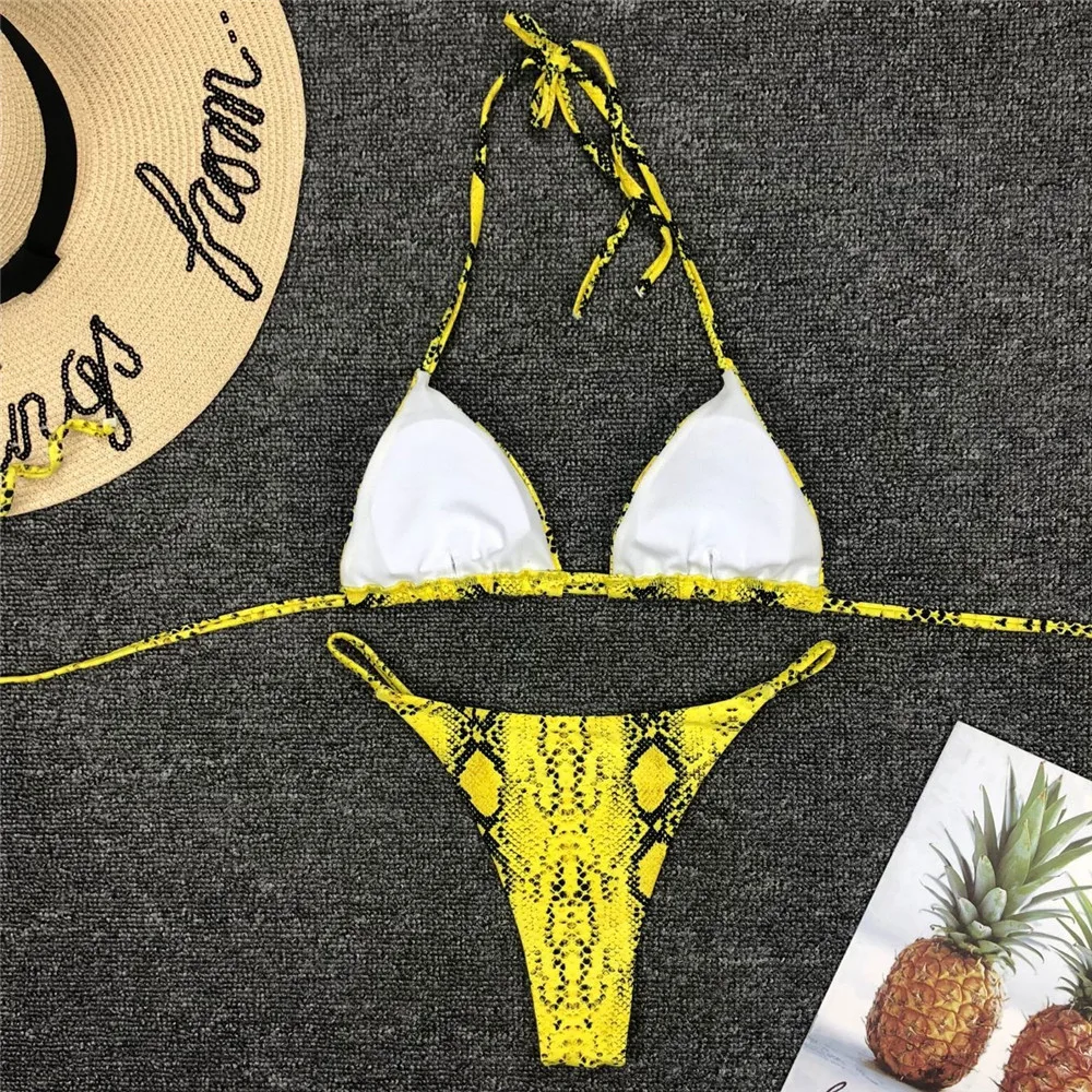 Женский купальник бикини с леопардовым принтом Maillot De Bain желтый пуш ап 2019| |