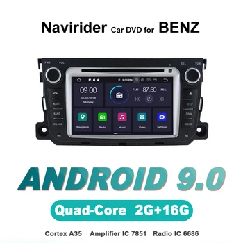 

Navirider autoradio gps navigation android 9.0 car radio Player for BENZ SMART Head unit HU bluetooth stereo auto accessories
