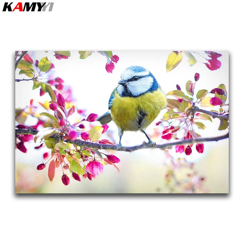 

DIY 3D Diamond mosaic animal Full Round Diamond painting Peach and Kingfisher Full Square Diamond embroidery Cross stitch bird