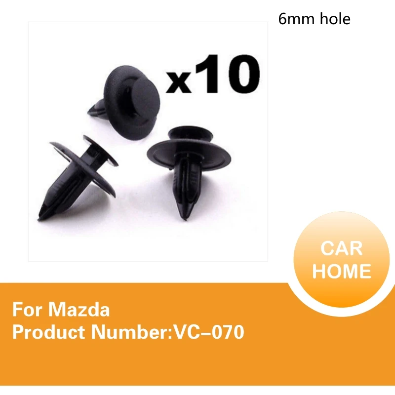 10x 6mm For Mazda Trim Clips Interior Panels, Fascias & Covers