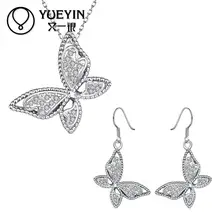 Индийские свадебные модные брендовые покрытые серебром, изысканные синие ожерелья CZ хрустальные модные комплекты украшений для женщин