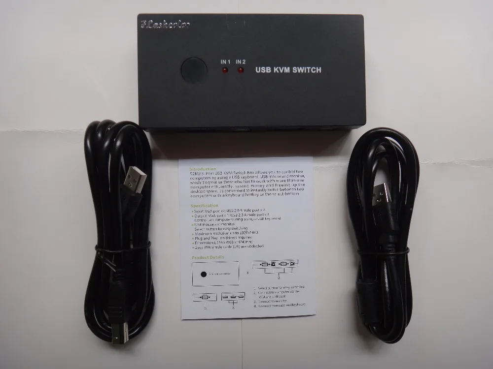 KVM коммутатор 3 порта VGA сплиттер 1920*1440 и 3-портовый usb-переключатель для принтера клавиатура мышь монитор обмен переходник
