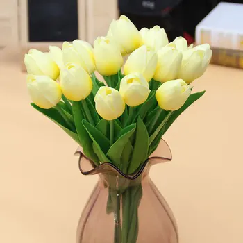 

Fake Flower 10pcs/lot Pu Mini Tulip Flower Real Touch Flower Bouquet Artificial Silk Flowers for Home Party Wedding Decoration
