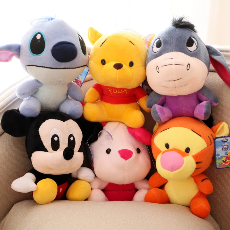 Cute-10-20cm-Disney-Mickey-Mouse-Plush-Figure-Toys-Disney-Winnie-The-Poohs-Stitch-Lilo-Plush