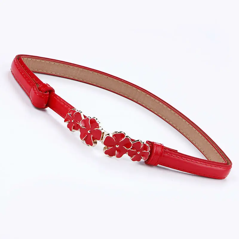 Женский тонкий пояс женские ремни для женщин регулируемые кожаные с розовой