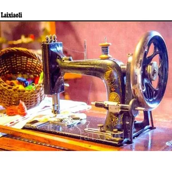 

Full square drill Diamond embroidery Sewing machine 5D DIY diamond Painting Cross Stitch kits round Rhinestone Mosaic decoration