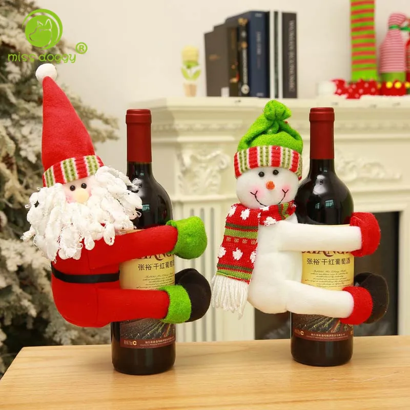 Santa Snowman Wine Bottle Holder Funny Christmas Festival Decoration