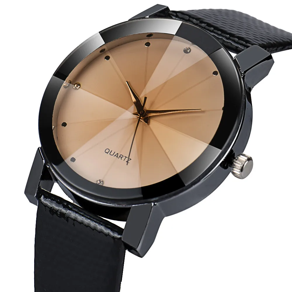 

Fashion 2017 watch men Luxury brand Unisex popular womens watches Quartz Stainless Steel Dial Leather Band WristWatch clock gift