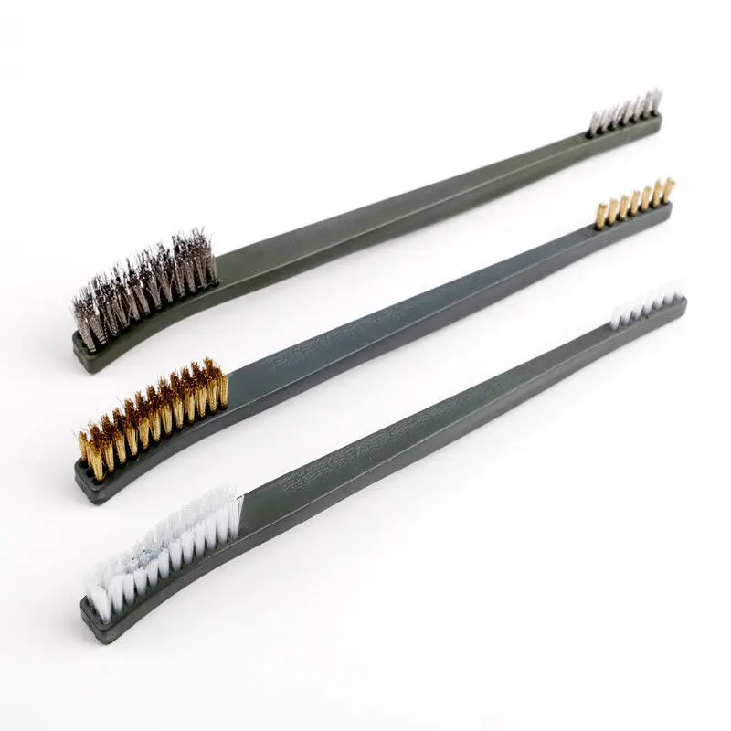 3Pcs Steel Brass Wire Brush Set Nylon Cleaning Polishing Detail Metal Rust Brush