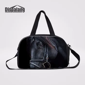 

Dispalang Large Capacity Women Travel Bag Black Horse Print Cotton Trip Travel Duffle Bag Luggage Handbag Female Smart Bag Bolsa