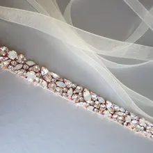 MissRDress, свадебное платье, пояс, кристалл, розовое золото, ручная работа, опал, свадебные стразы, Свадебные ремни, пояс с бриллиантами, JK920