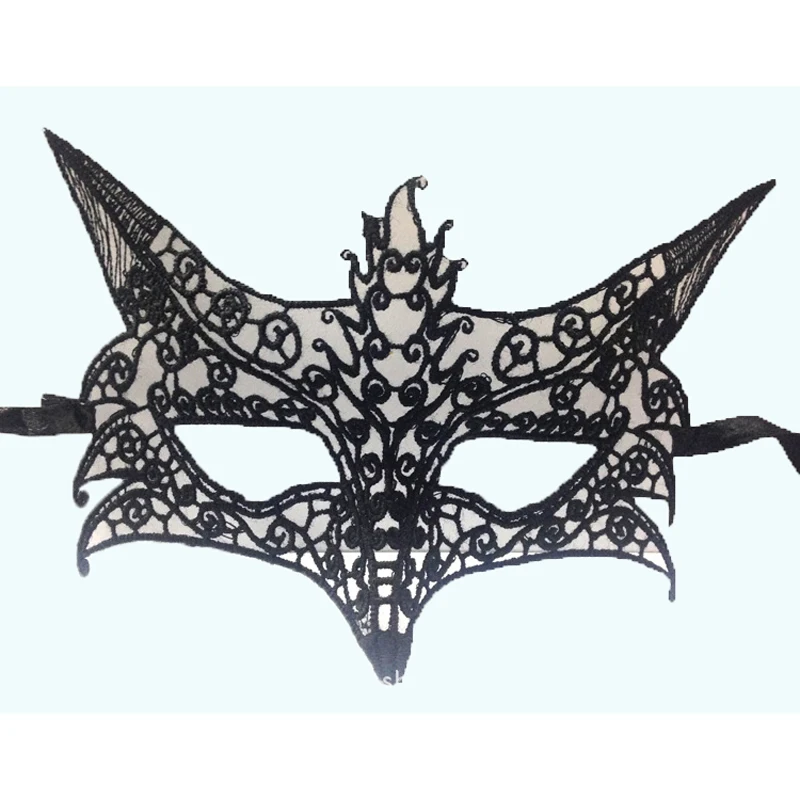 1 шт., сексуальная черная маска с вырезом, кружевная маска для Хэллоуина, маскарадный мяч, Сексуальная Дамская открытая элегантная маска с изображением лисы, Вечерние Маски