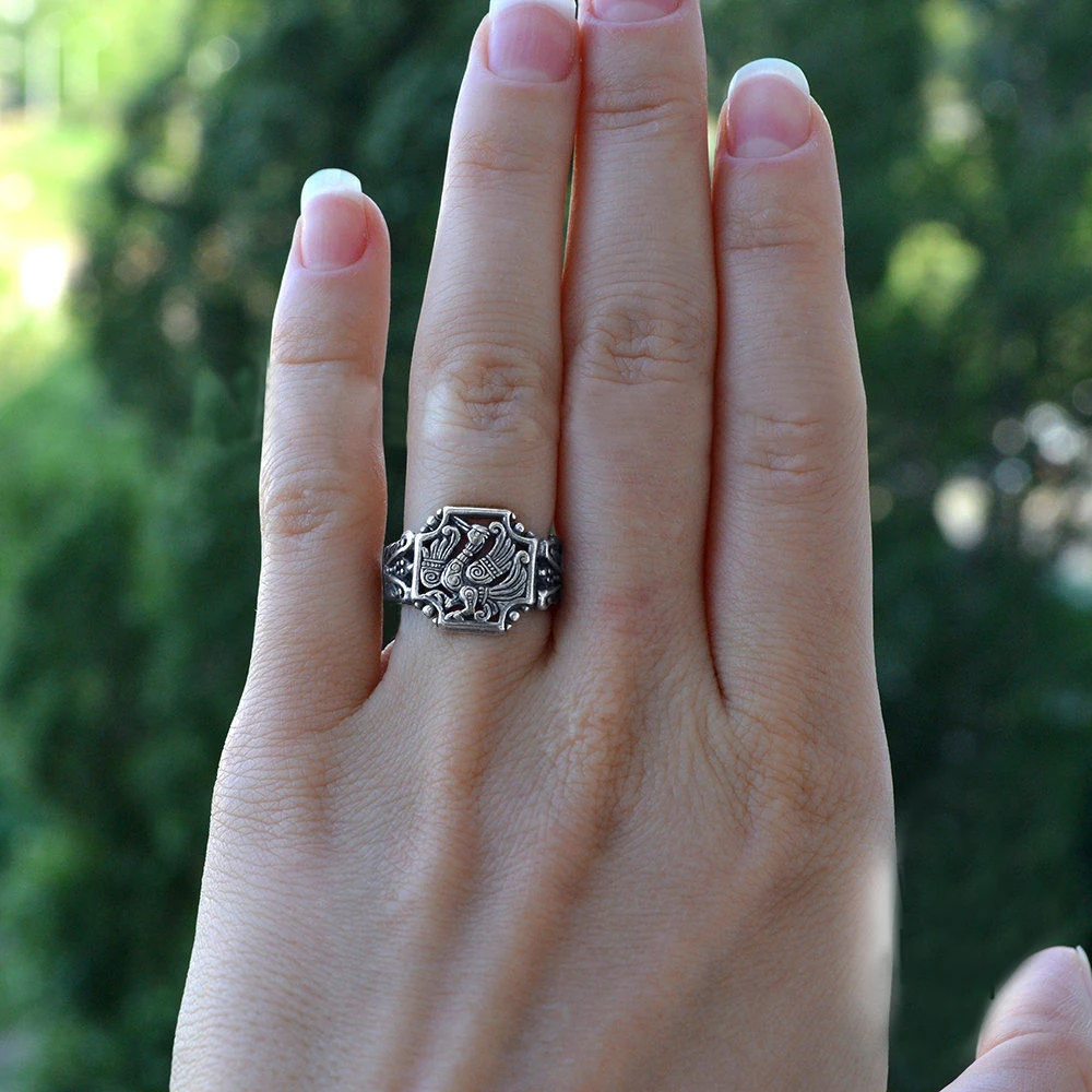 

Bird Ring. Phoenix Ring. Mythological ring. Ancient art. Woman's ring.