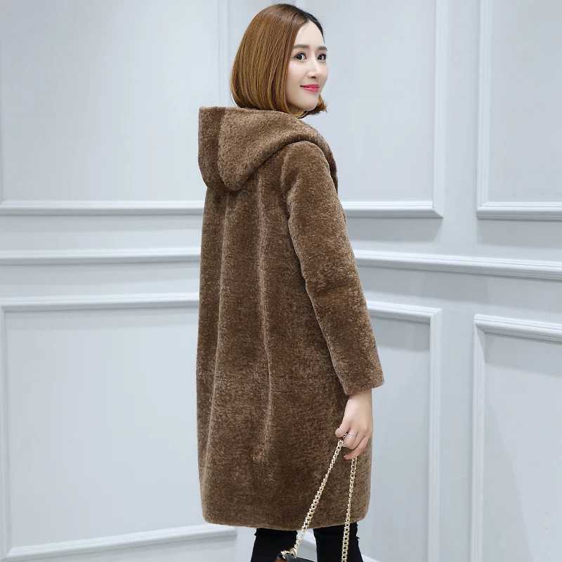 

YOLANFAIRY Genuine Fur Coat Women Autumn Winter Warm Thick Sheep Shearing Fur Coat Plus Size 6XL Jacket OT1773 MF529