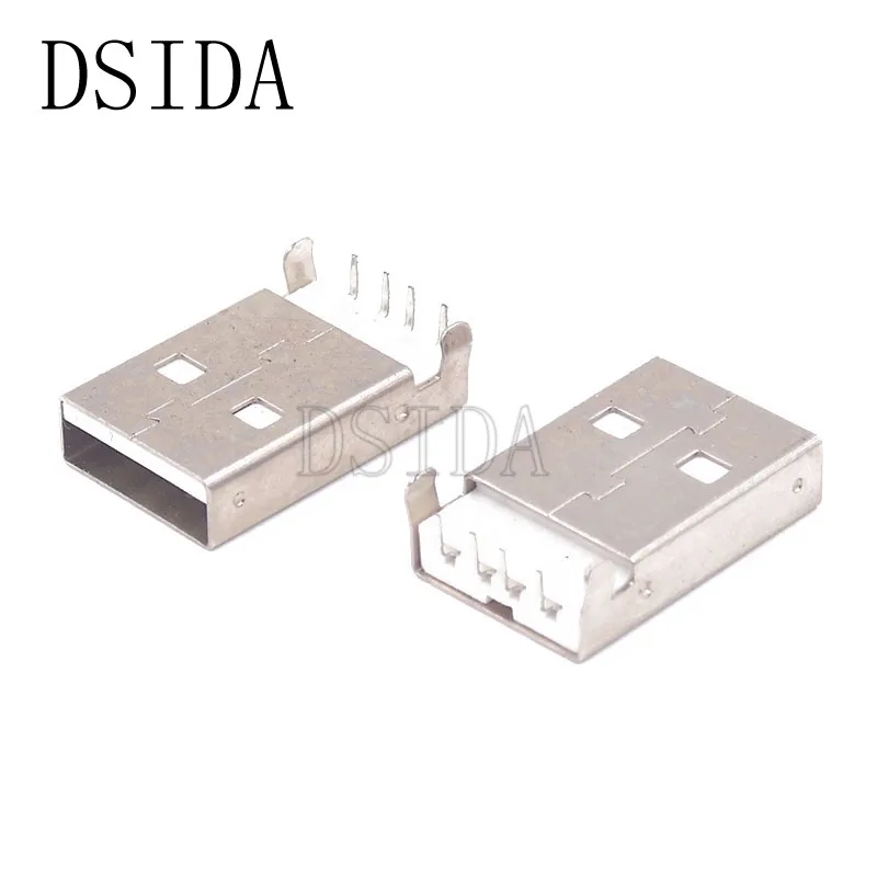 10 шт./лот USB 2 0 штекер тип A PCB разъем 90 градусов SMT DIP 4 контакта разъемы |