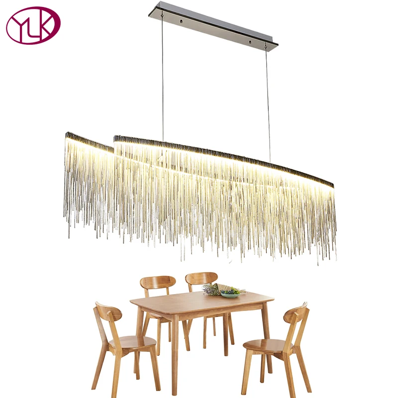 

Youlaike Modern Chain Chandelier Lighting Chrome Suspension Light Fixture Dining Room Creative Design Home Decor LED Home Lamp