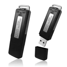

Professional Small USB Flash Drive Digital Audio Voice Recorder 8GB Mini Sound Recorder Dictaphone Black Color with package