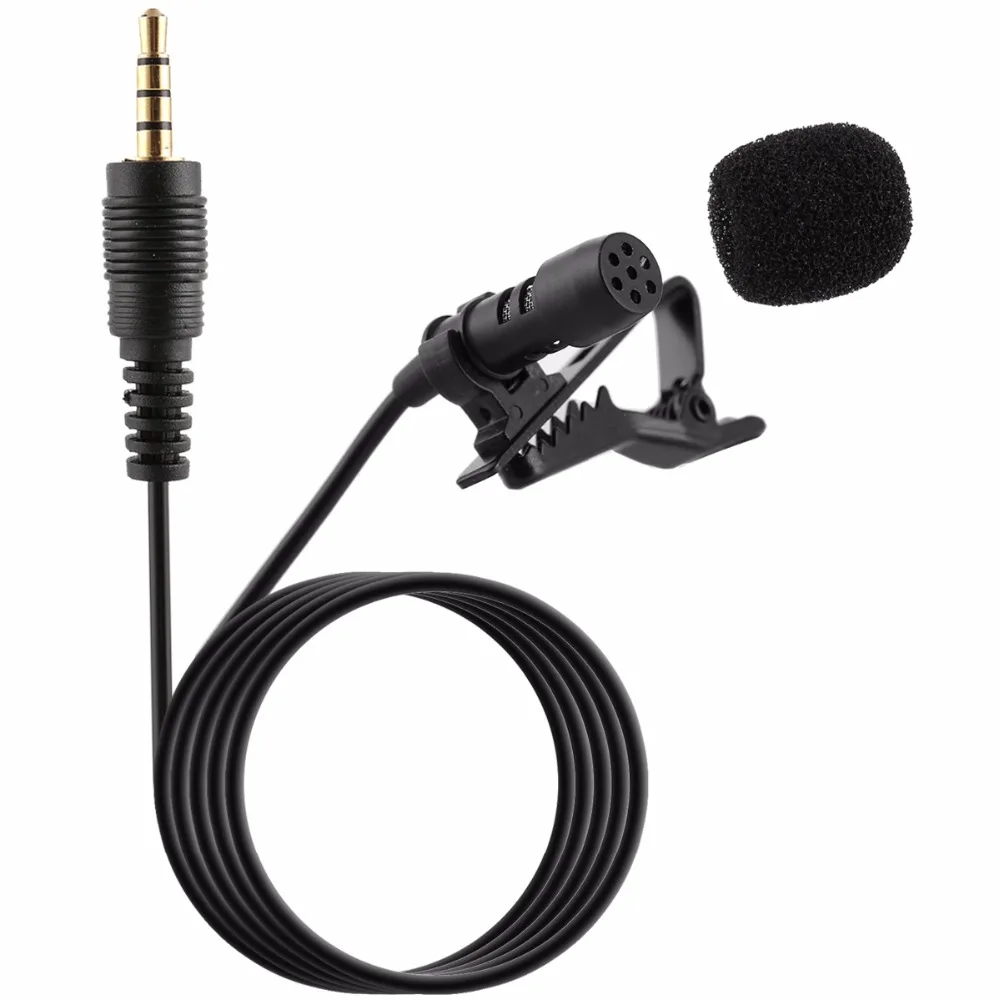 

SOONHUA Mini Clip Microphone 3.5mm Jack Lapel Lavalier Stereo Mic for Lecture Teaching Conference Guide Studio Mic