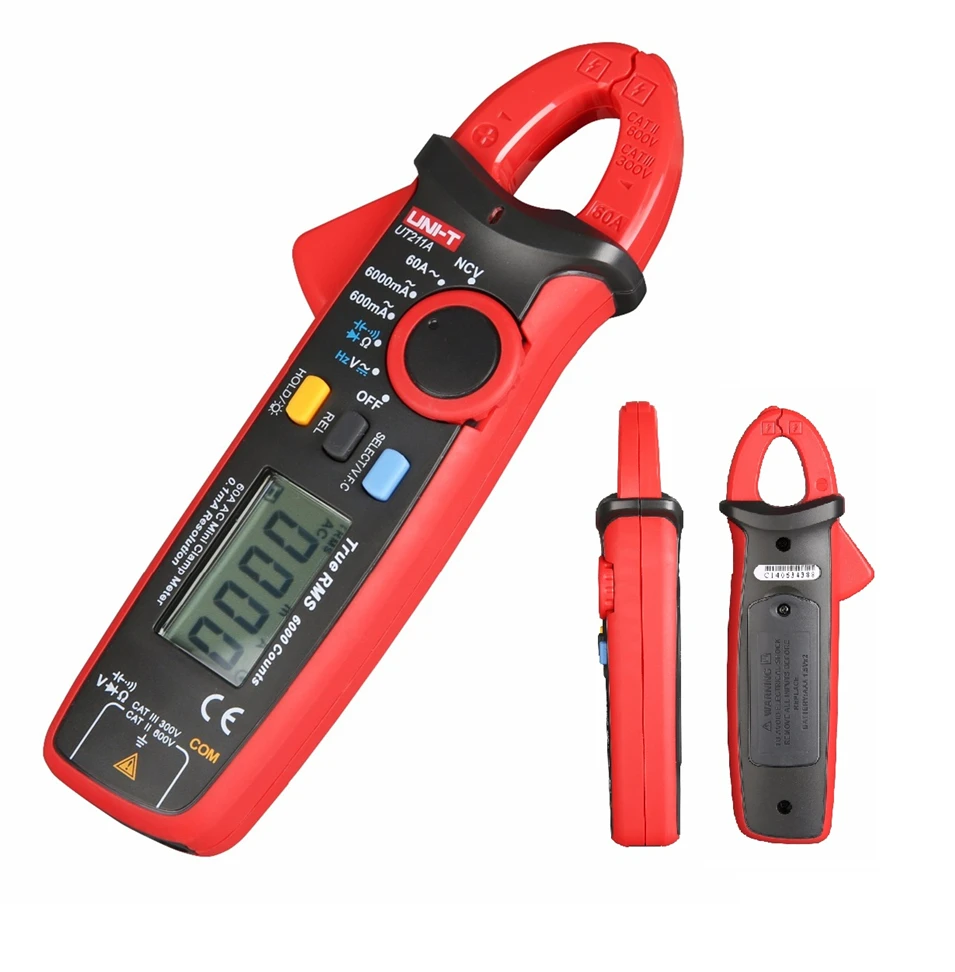 

UNI-T UT211A 600mA/60A Digital Clamp Multimeters NCV V.F.C DiodeTest Best Accuracy 20mA AC Current Meters Free Shipping