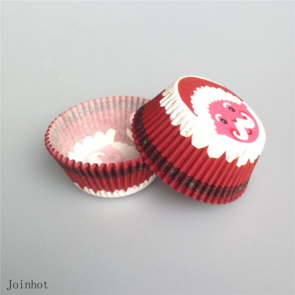 2015 Sale 100 Pcs/lot Santa Claus Design Cake Cup Greaseproof Paper