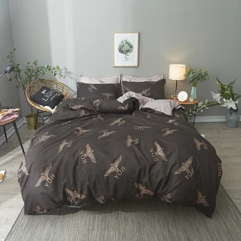 

Wild goose animal Bedding Sets European style Duvet Cover quilt cover Bed Sheet pillow case Black Best-selling Home textiles