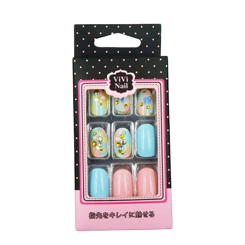 False Nails Colored Full Cover Nail Tips Box Fake Nails For Sale Luxury
