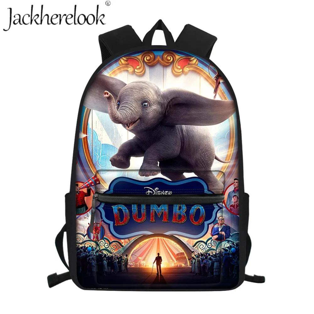 Jackherelook 2019 футболка с изображением персонажей видеоигр школьные сумки фильм милый Дамбо принт большой книжный рюкзак школьный рюкзаки