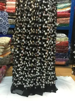 

High quality African guipure lace fabric for sewing african cord lace fabric with sequins for party YJ6325