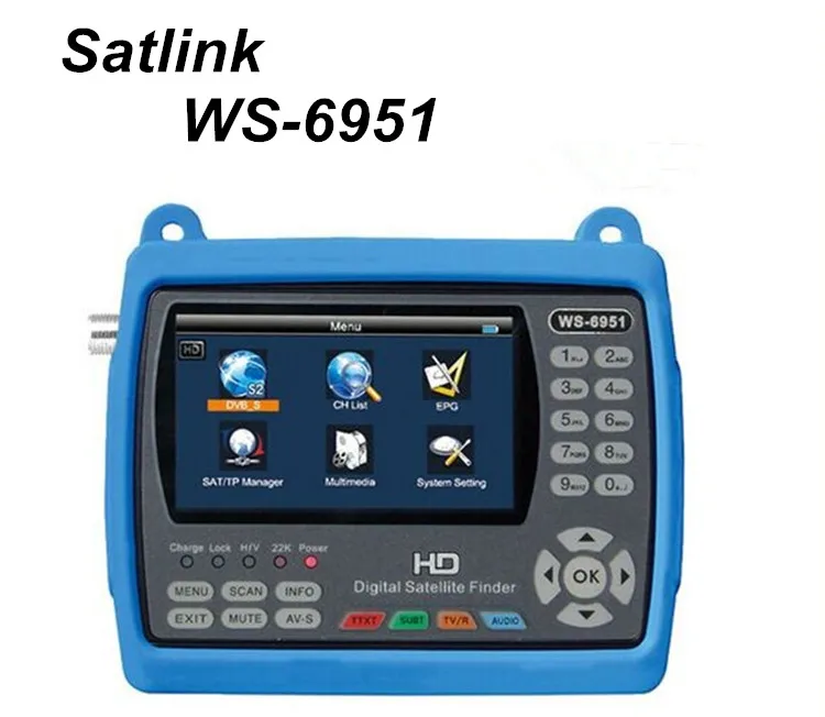 [Подлинный] SATLINK WS 6951 DVB S/S2 HD Цифровой спутниковый Finder счетчик FTA С MPEG 2/MPEG 4 и