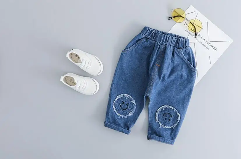 Одежда для маленьких мальчиков, демисезонный комплект одежды с мультипликационным принтом для маленьких мальчиков, комплект для маленьких мальчиков: футболка+ джинсовые штаны, костюм из 2 предметов для 0-2 лет