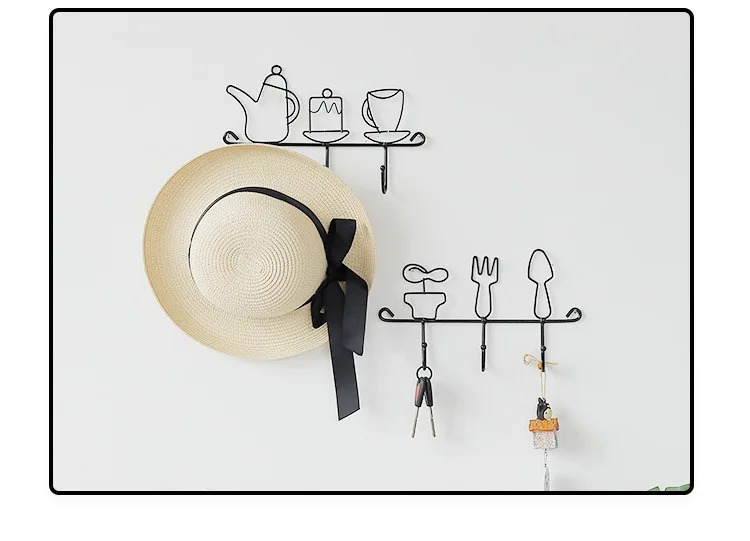 Креативная чугун настенная вешалка для одежды с 3 крючками шляпа держатель для ключей подвесная полка для хранения вещей крыльцо двери ванной стены стойки Крючки