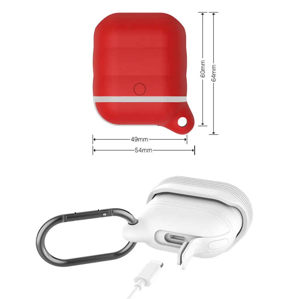 Waterproof Protection For Apple Airpods Shockproof Cover Silicone Anti-lost Protective Cover Skin Case for Apple AirPods