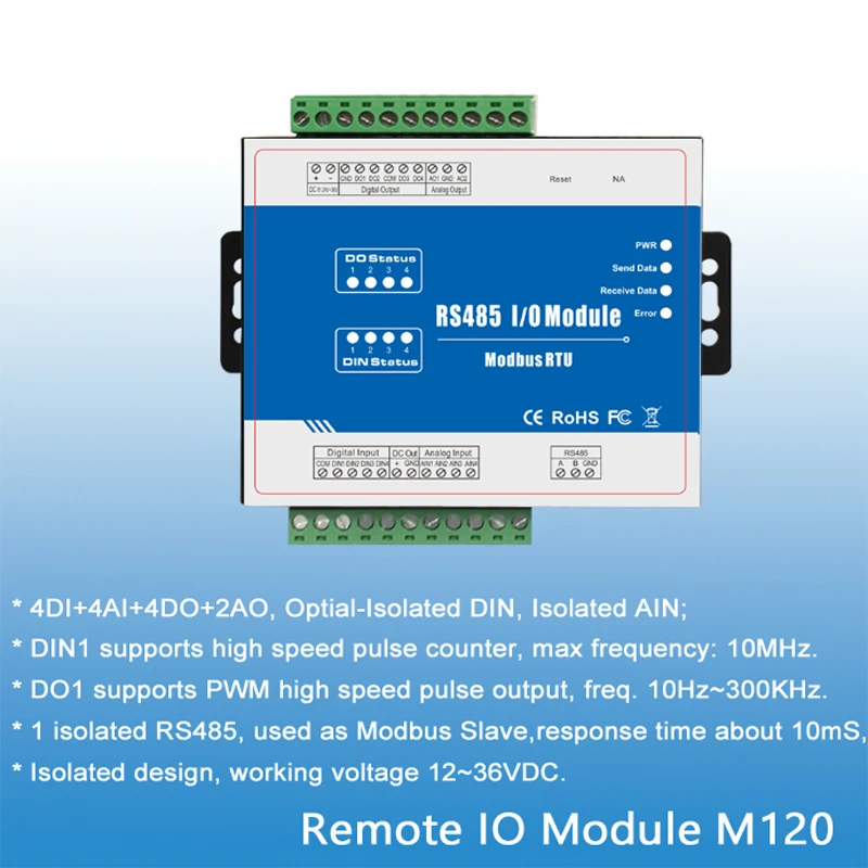 Modbus RTU Remote IO Module M120