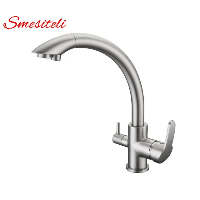 Smesiteli Wholesale Solid Brass Brushed Nickel Kitchen Faucet