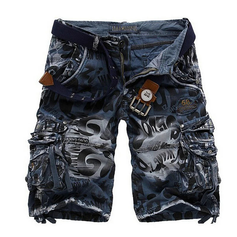 

2018 New Shorts Men Brand Fashion Cotton Military Army Cargo Shorts Mens Homme Casual Trousers Leopard Camouflage Short Pants