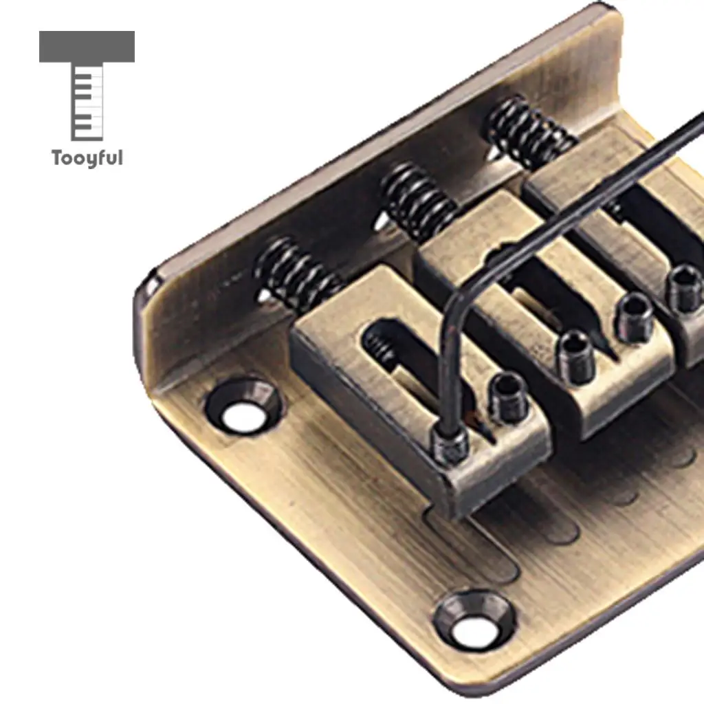 Tooyful Durable 1 Set Alloy 3 String Cigar Box Guitar Replacement Bridge with Tuning Pegs Control Knob Strap Lock Luthier Tools