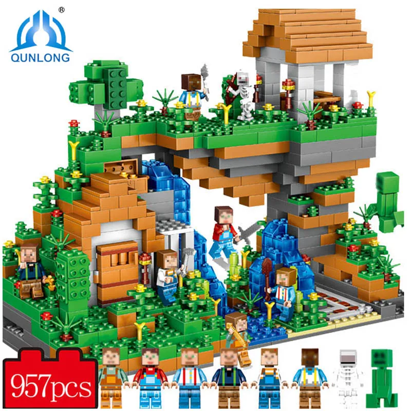 

Qunlong 957pcs My World Water Falls Building Blocks Figures Bricks Educational Toy Kids Gifts Compatible Legoe Minecraft City