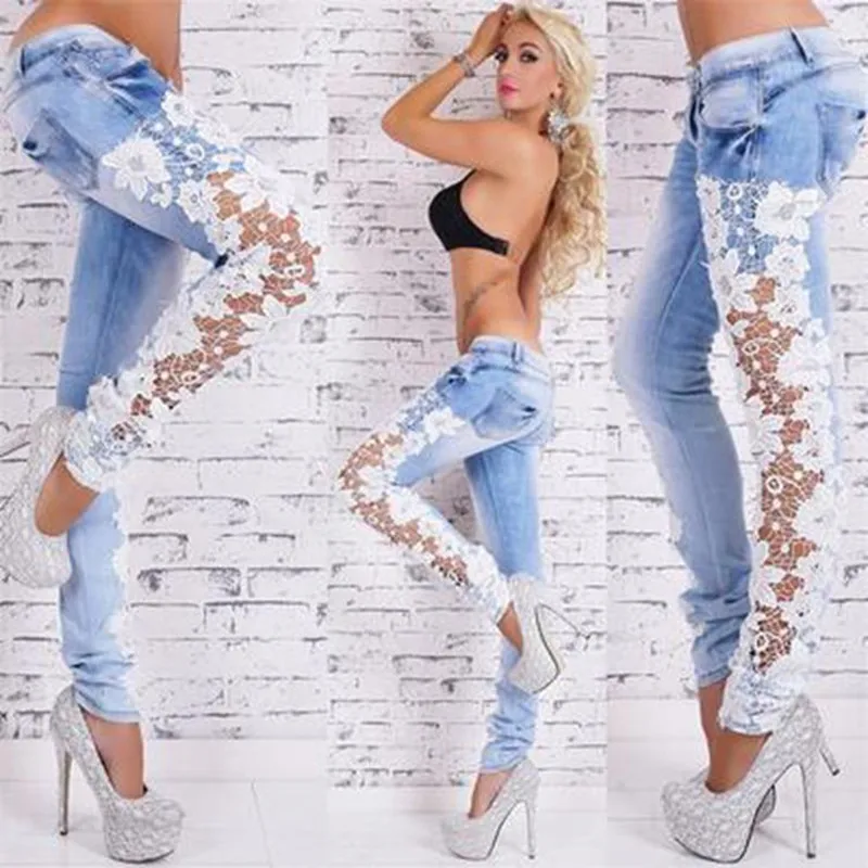 Popular Lace Jeans Pants Buy Cheap Lace Jeans Pants Lots From China 