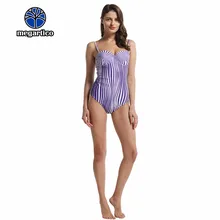 Megartico Psychedelic Фиолетовый Полосатый купальник для женщин пуш-ап купальники цельный купальный костюм с принтом купальный костюм