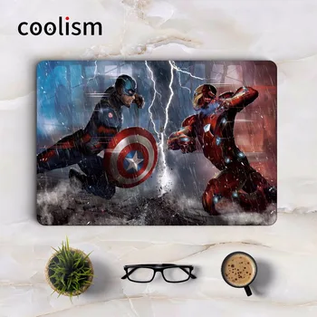 

Captain America VS Iron Man Cool Laptop Sticker for Apple Macbook Air Pro Retina 11 12 13 15.6 inch Mac Notebook Full Cover Skin