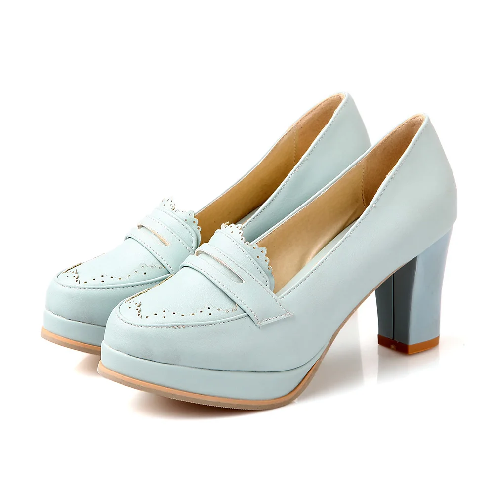 Asumer/ г. Модная пикантная женская обувь высококачественные удобные женские туфли-лодочки из мягкой кожи с круглым носком на толстом каблуке