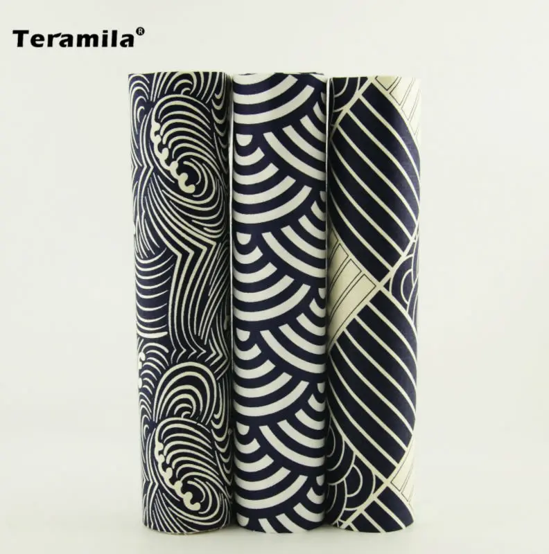 Белый и темно-синий цвет хлопчатобумажная ткань с принтом благоприятные облака саржа Лоскутная пачка для шитья скрапбукинга узор 40x50 см