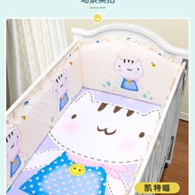 Акция! 5 шт. Пеленальные принадлежности Набор Здоровье хлопок бампер детская кроватка Наборы для ухода за кожей набор детская кровать, включают(4 бамперы+ лист