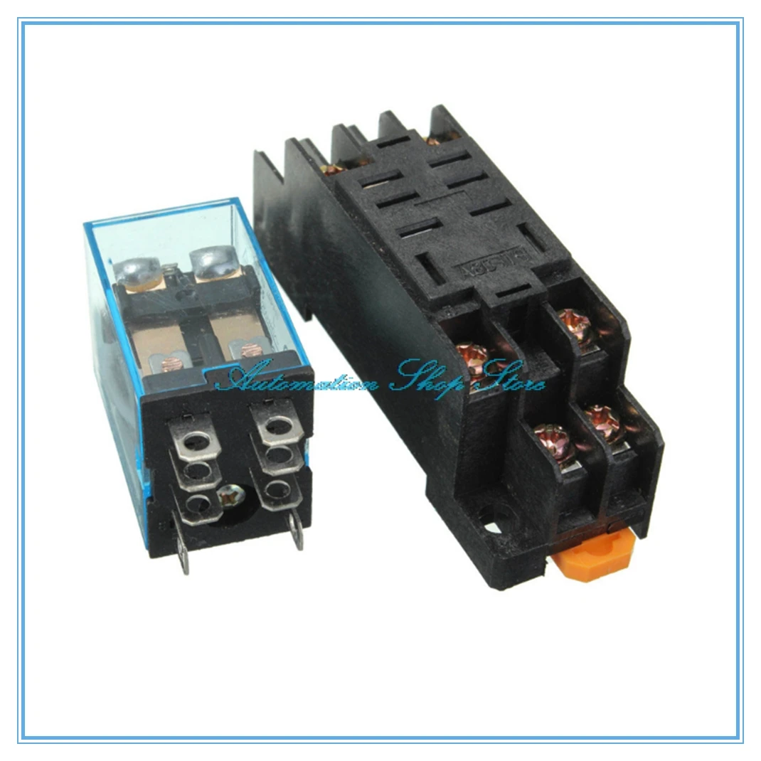 Фирменная новинка 10 шт. DC12V 24 V AC110V 220 V 10A 8PIN катушки Мощность реле DPDT LY2NJ HH62P с многоконтактной штепсельной вилкой