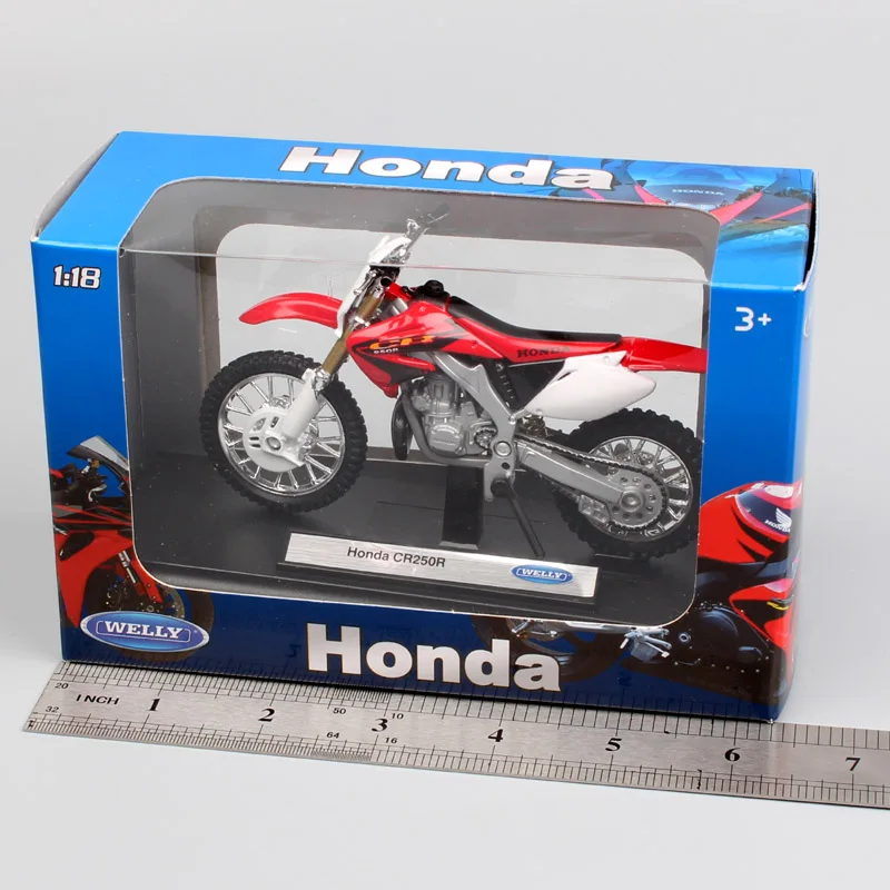 1/18 весы Welly Honda CR250R 250 Мотокросс езда на велосипеде эндуро грязи мотоцикл литья под давлением модель миниатюры автомобиль игрушки подарок для ребенка