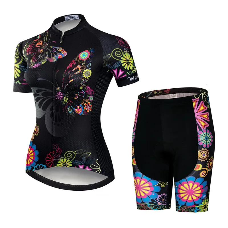 Weimostar Pro Cycling Clothing Women Suit Team Mountain Bike Clothing Anti-UV Bicycle Wear Short Sleeve Cycling Jersey Set